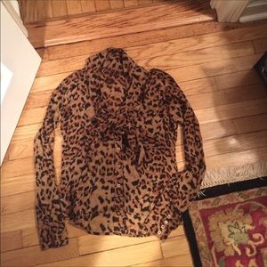 Rachel Zoe leopard print blouse, size 6