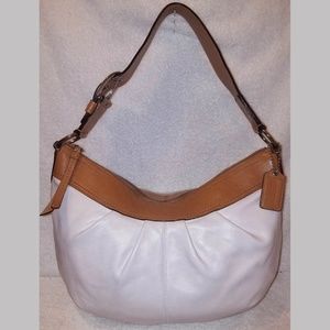 Coach extra-large cream and maple leather hobo