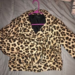 Zara Animal print Moto jacket. Never worn