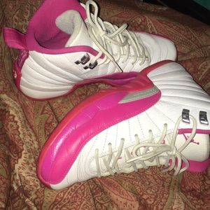 Retro Jordan 12s Pink & White