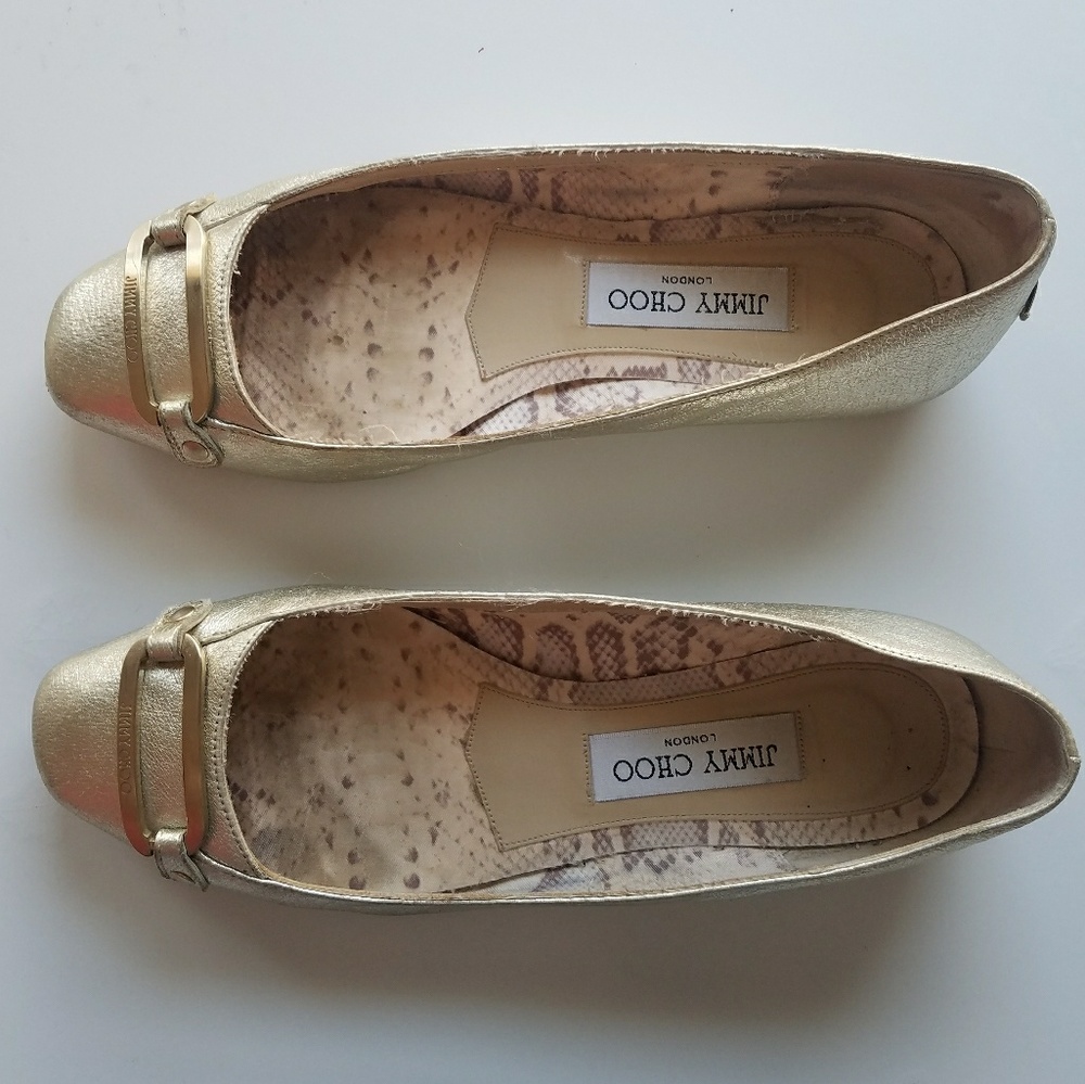 Jimmy Choo Gold Tulita Ballet Flat