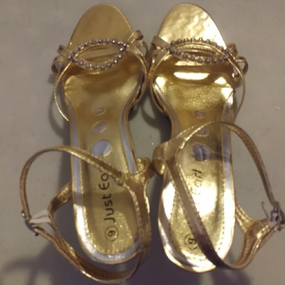 Just Earl 9 gold 3 inch heel rhinestones - Picture 8 of 8
