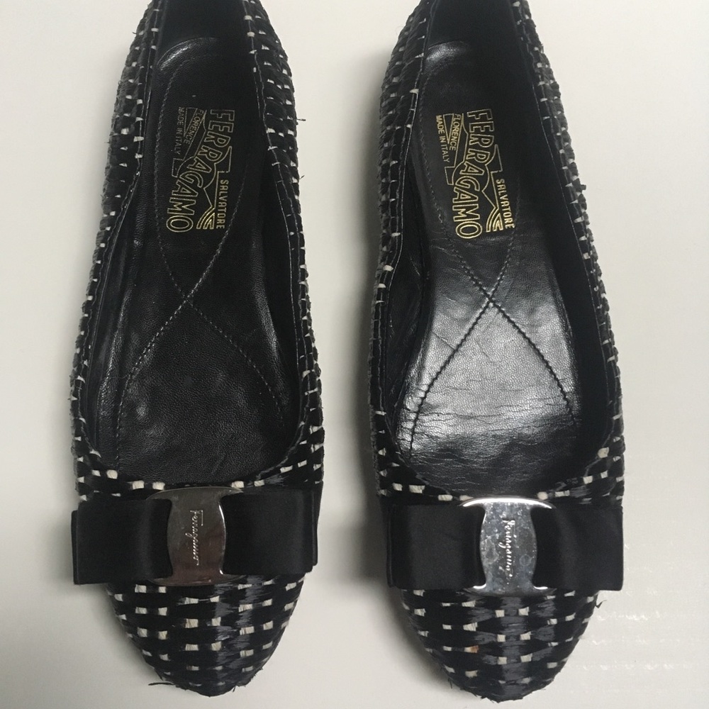 Salvatore Ferragamo Woven Ballerina Flat Shoes 6.5