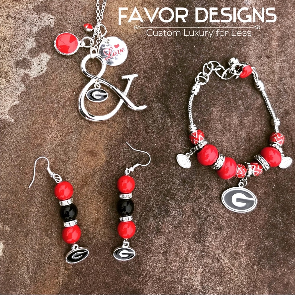 UGA University of GeorgiA jewelry set