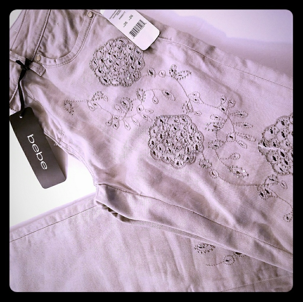 Bebe gray flower pants