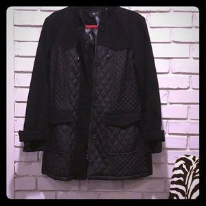 Black quilted coat