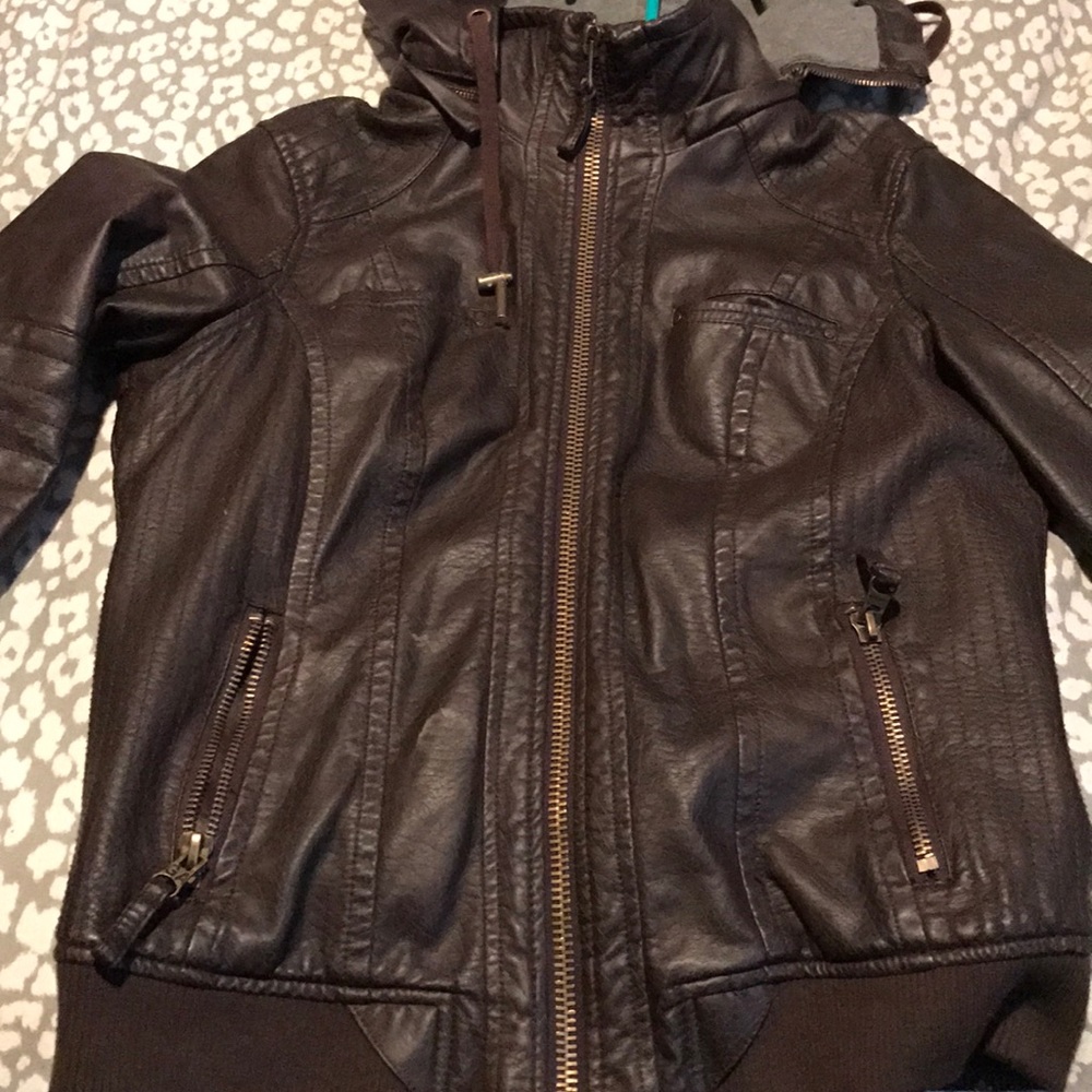 Heavy leather faux jacket (juniors large)