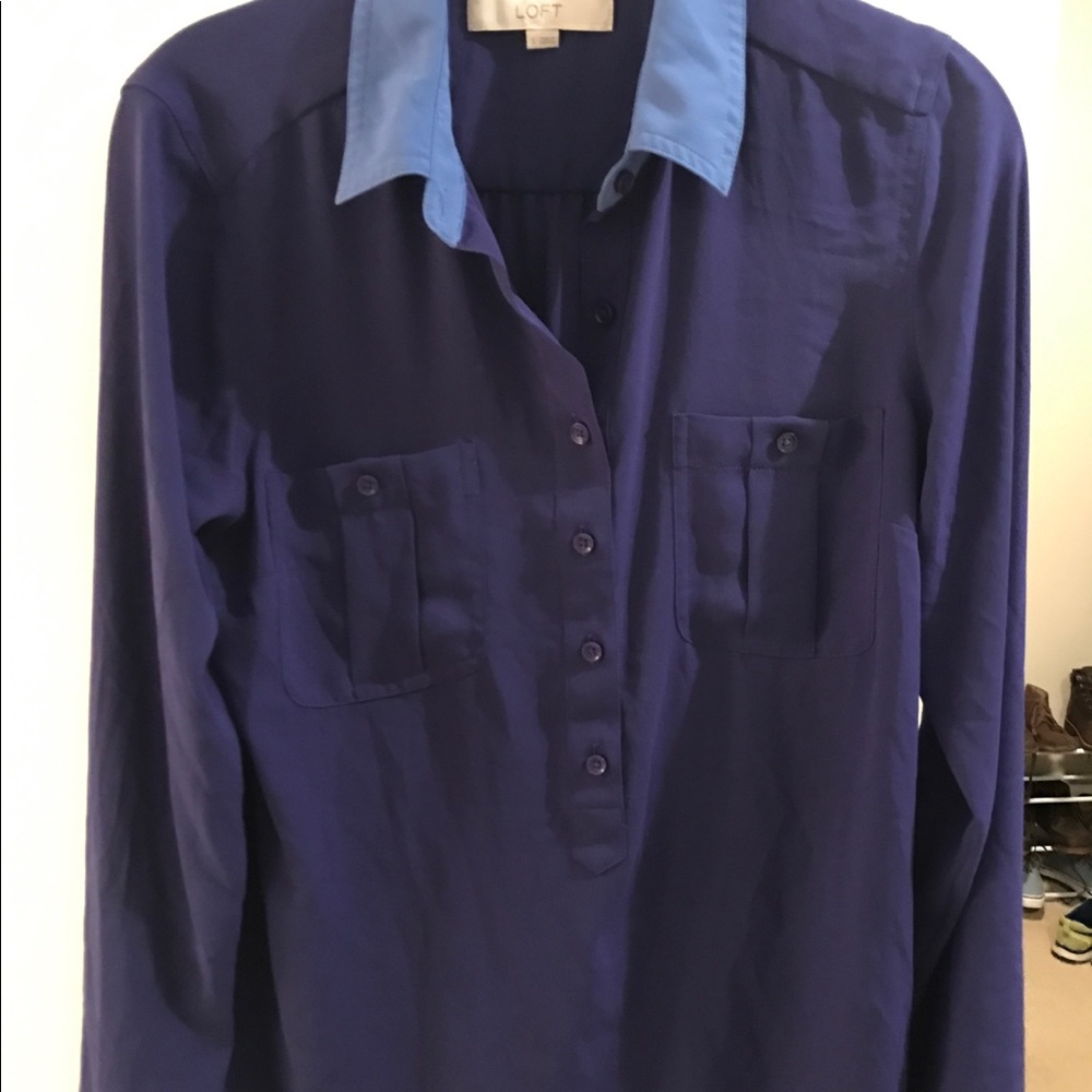 Purple long sleeved button up