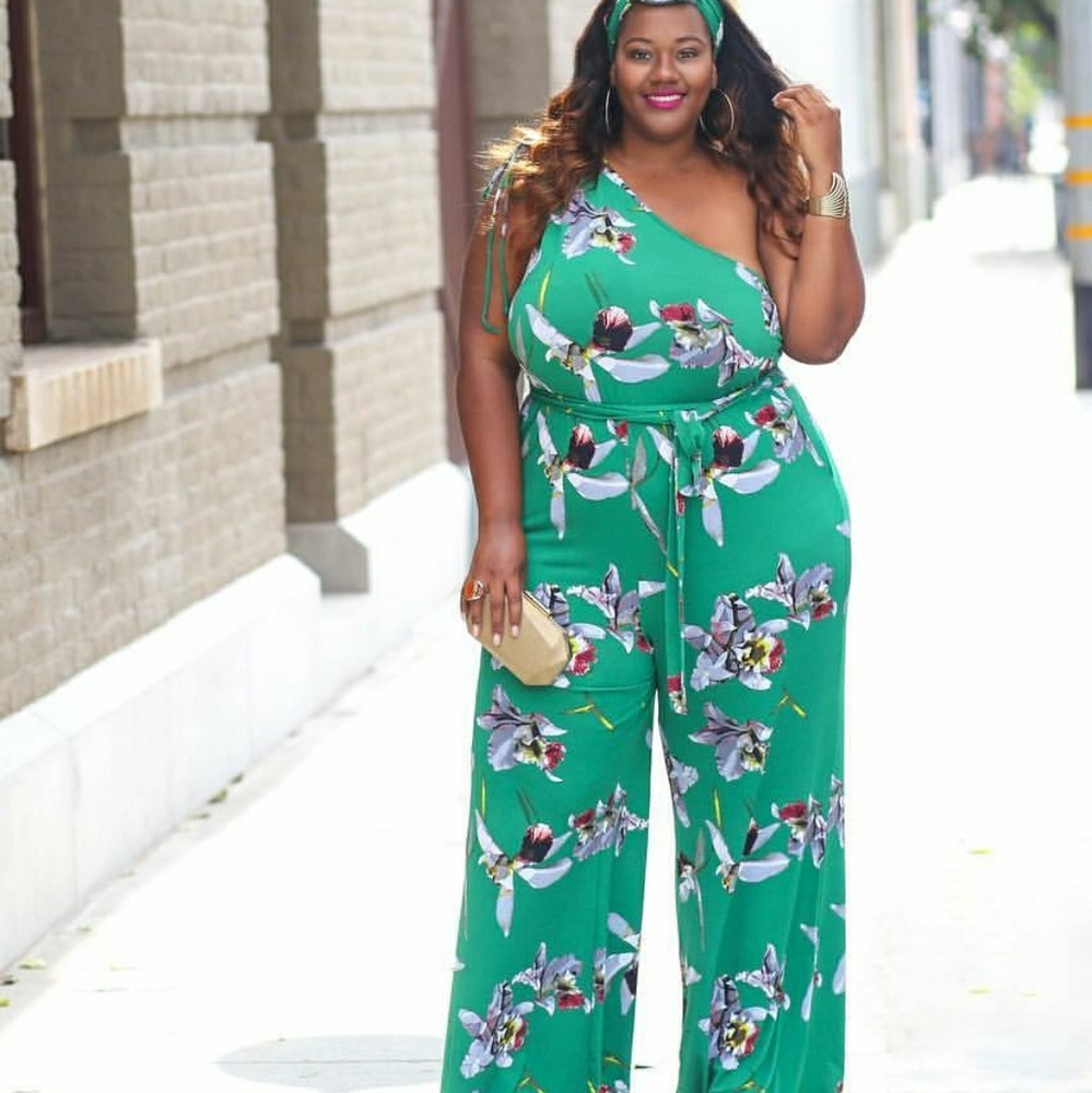 (Plus Size)NY & Company One Shoulder Jumpsuit