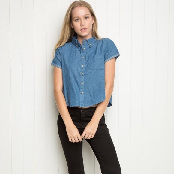 cropped jean shirt
