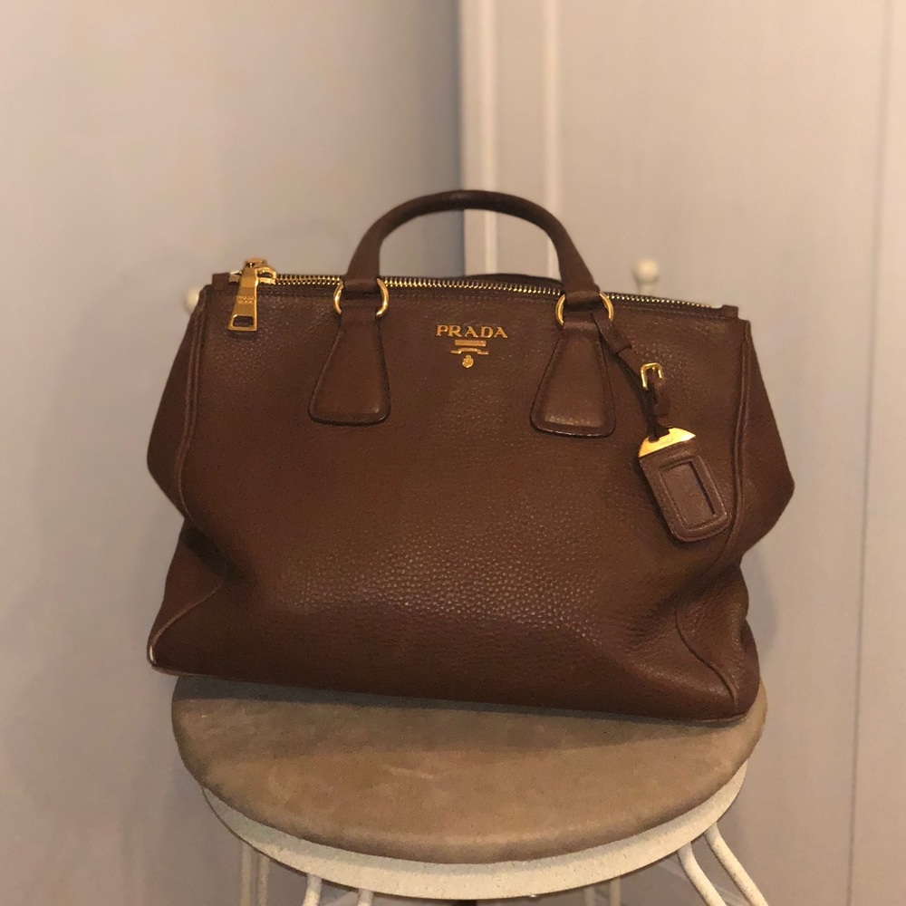 Prada Double Zip Tote Vitello Daino