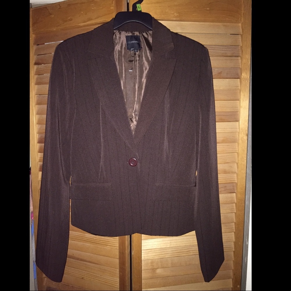 My Michelle Brown Lined Blazer Size Large