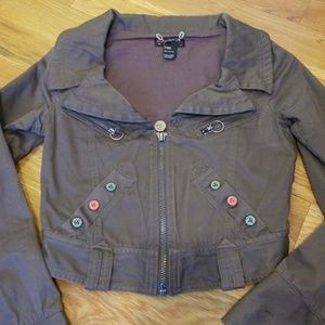 Diesel Brown Cropped Embroidered Jacket