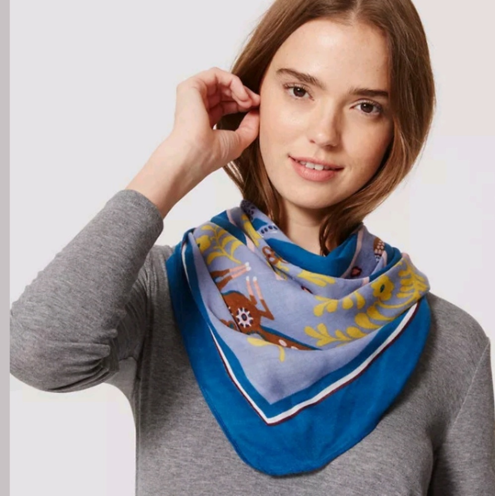 LOFt Bird Rabbit Scarf NWT