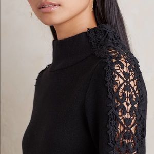 Anthro "Laced Funnel neck" sweater