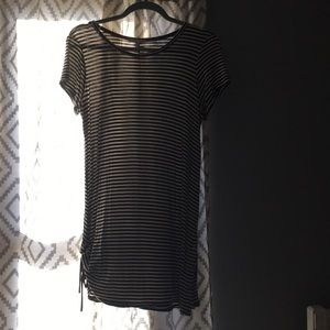 Grey and Black striped t shirt dresses