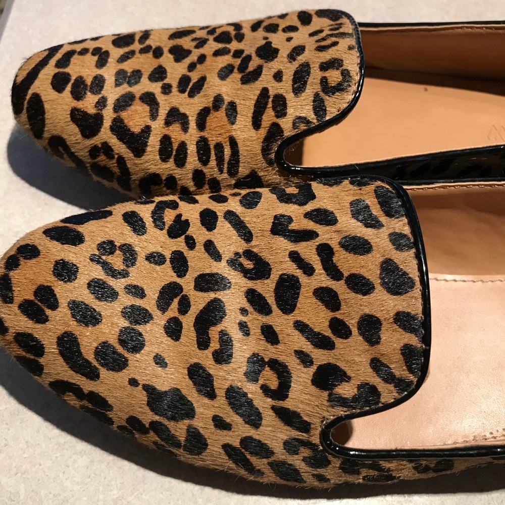 Jcrew women’s leopard faux fur shoes