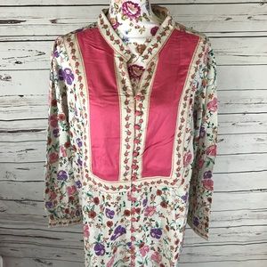 PLUS Woman Within 22/24 1X pink floral tunic NWT