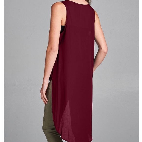 NWOT Burgundy Hi-Low Tank - Picture 2 of 2