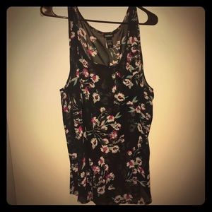 Gorgeous Black See Through Flower Patterned Blouse