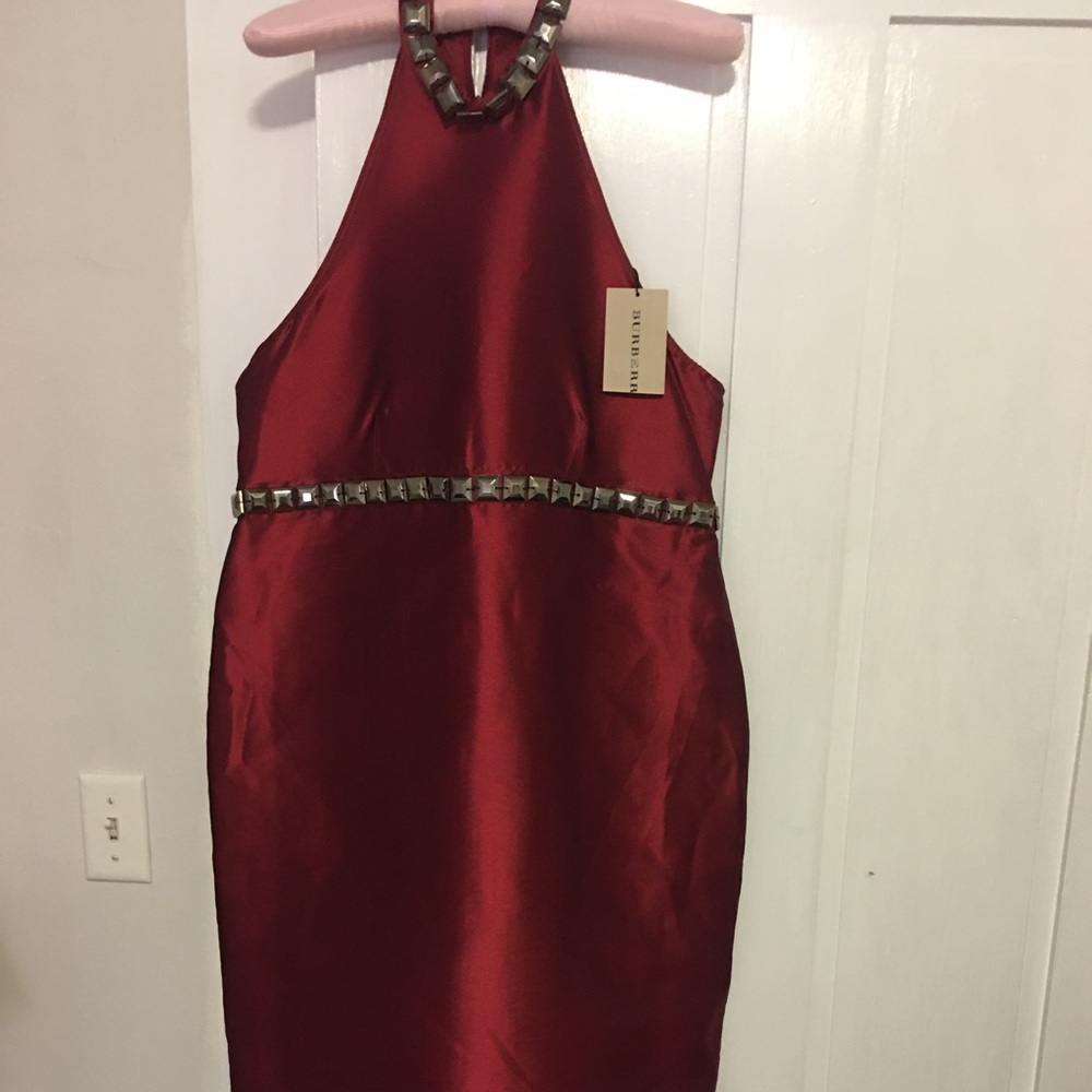 Christmas red Burberry cocktail dress