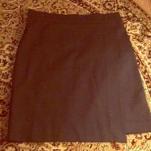 Black front slit a line skirt
