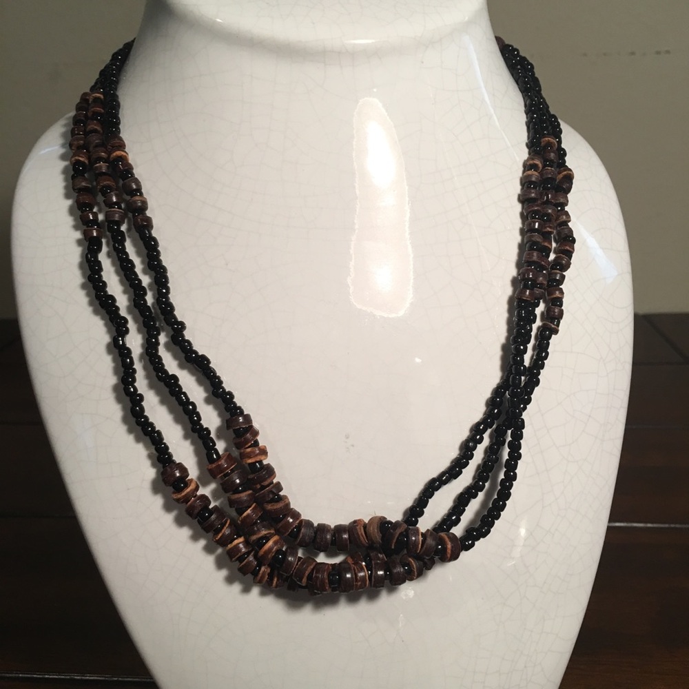 Black seed bead necklace