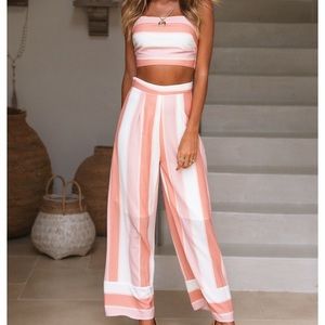 Hello Molly crop top and pant set NWT