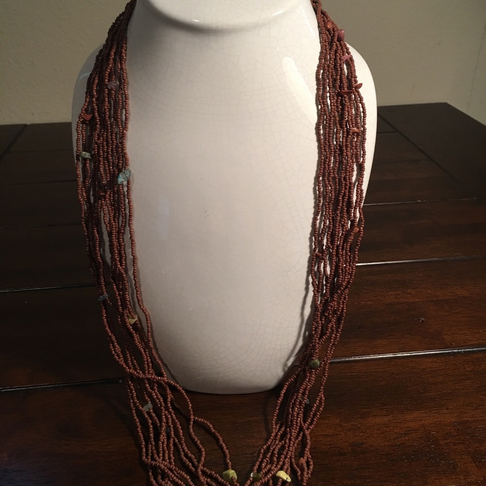 Multi layer Brown seed bead necklace