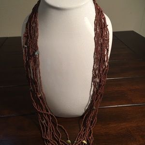 Multi layer Brown seed bead necklace