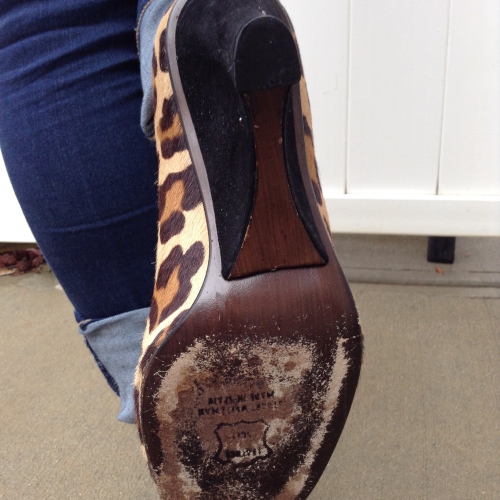 Stuart Weitzman Cheetah Open Toe Wedges - image 4