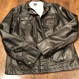 Kut from Kloth women’s leather jacket, brown, Lg.