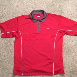 Nike L red and gray Dri-Fit Polo - Very sharp!