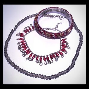 3 piece set necklace, bracelet, and anklet