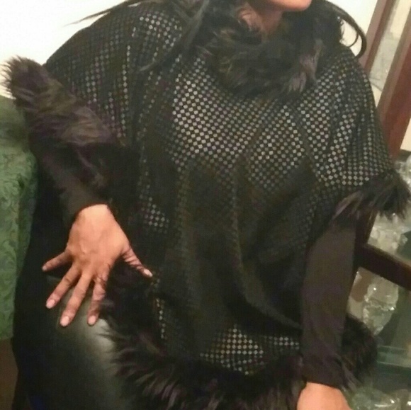 BLACK VELVET FUR COAT - Picture 2 of 2