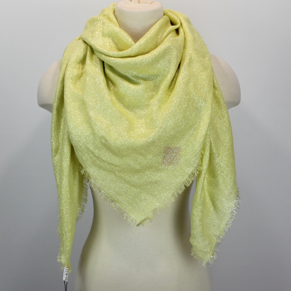|Anthro| NWT Trella Sparkly Square Yellow Scarf