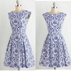 ModCloth fit and flare toile dress