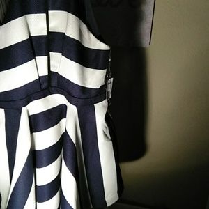 Blue and white striped dress