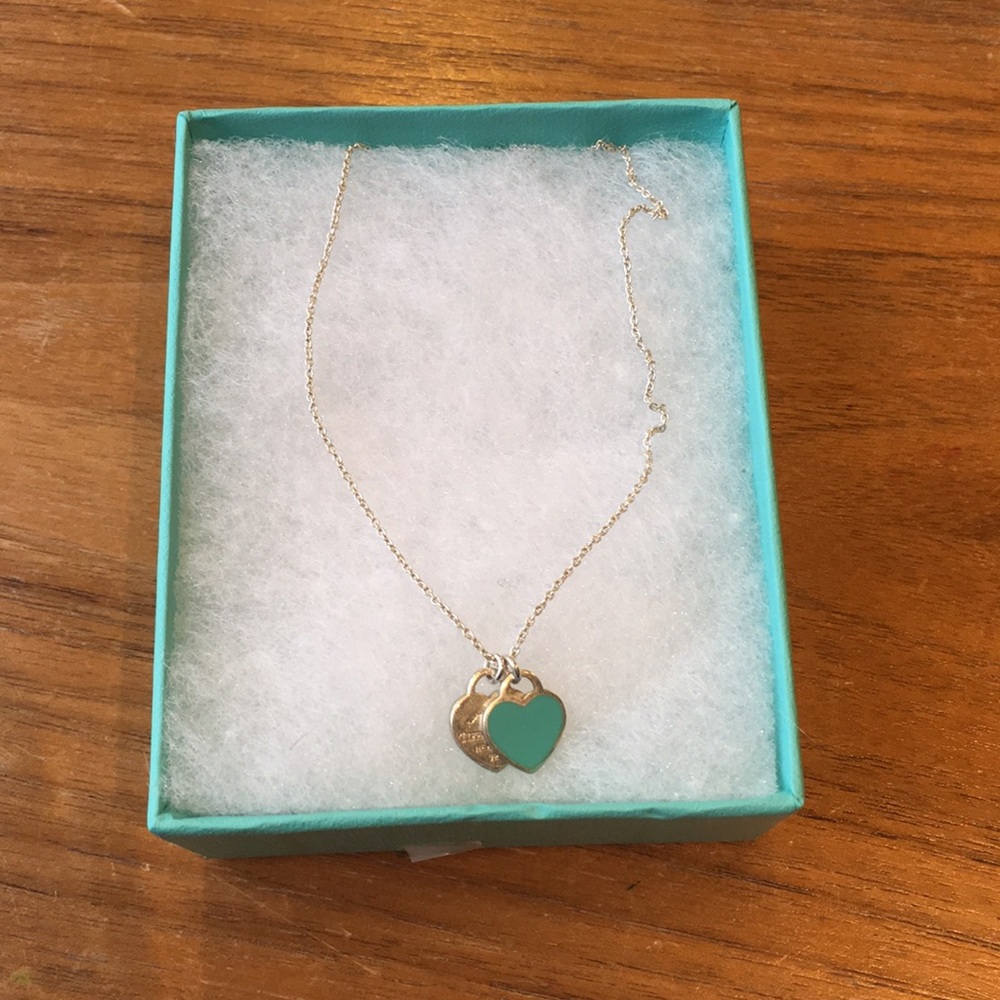 two hearts silver Tiffany necklace