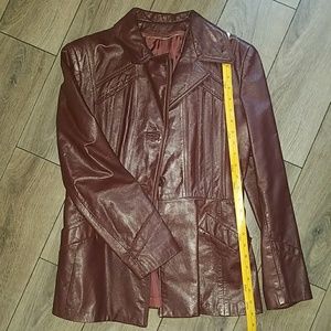 Vintage Burgundy leather blazer