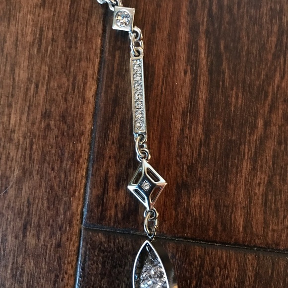 NWT WHBM PEARL CRYSTAL NET DROP LARIAT NECKLACE - Picture 4 of 7