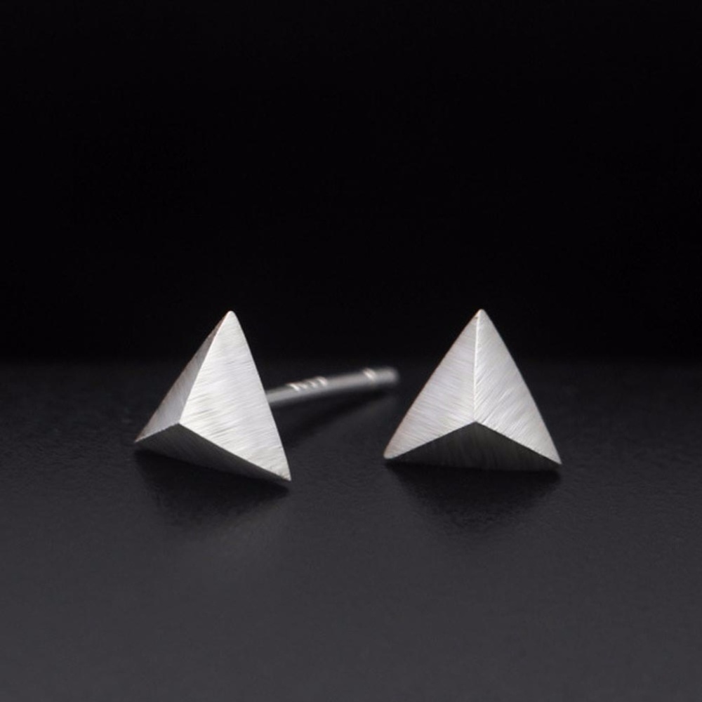 Brushed Silver Plated Pyramid Studs Men or Women