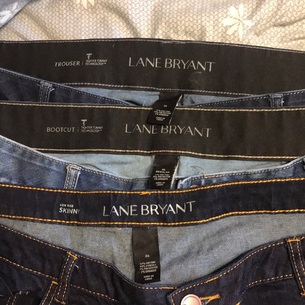 Lot of 3 Pairs of Lane Bryant Jeans, Size 26