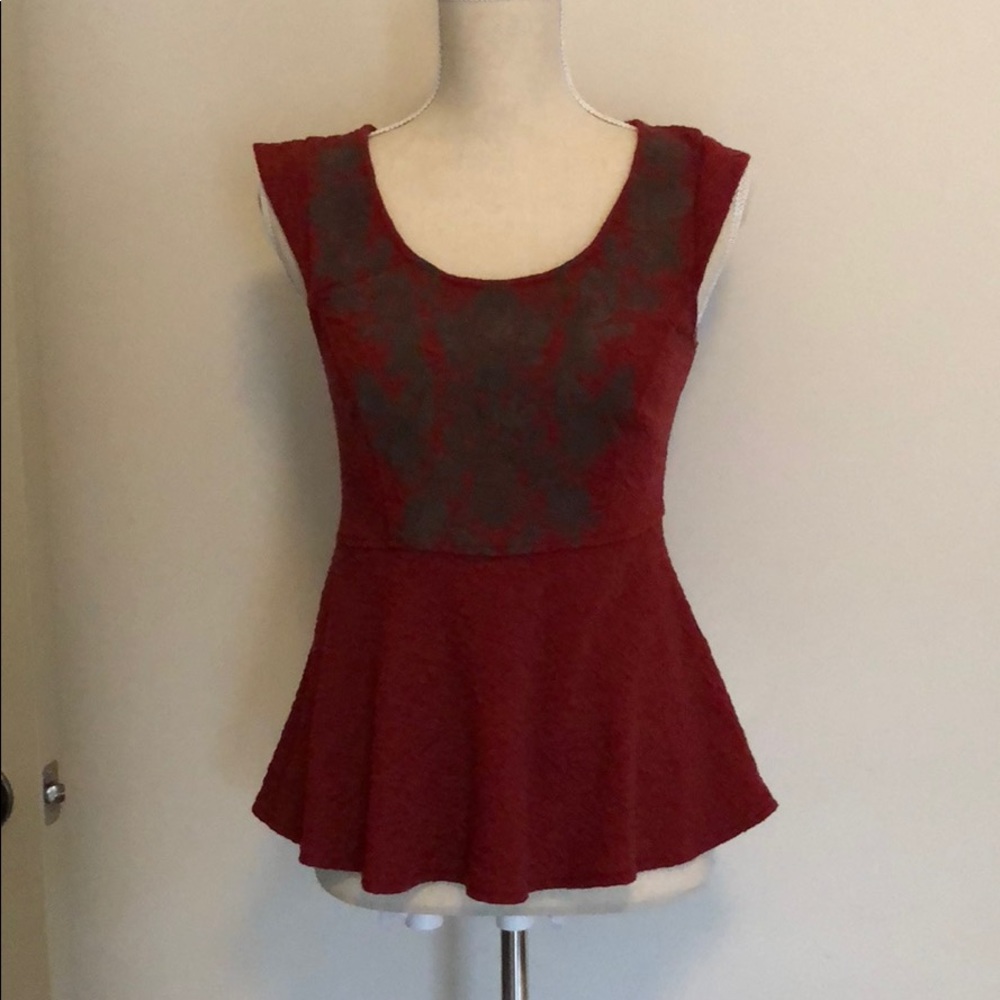 Free People Textured peplum top