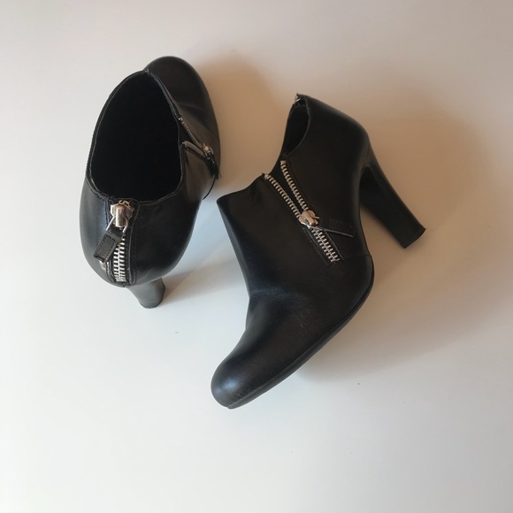 Franco Sarto Shoes - Franco Sarto Zipper Booties Leather Heeled Wide