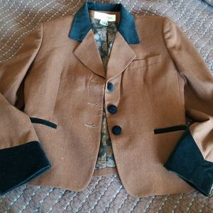 Vintage velvet brown black Jones New York blazer