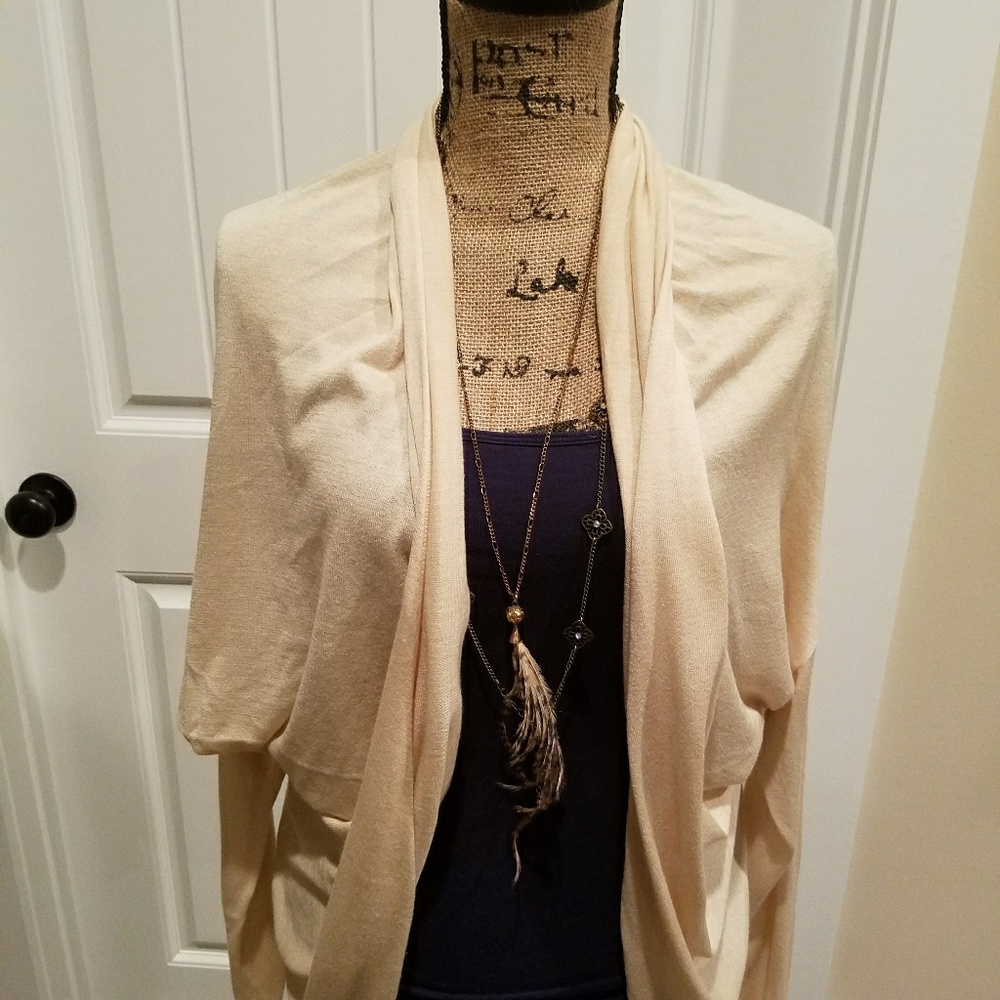 NWT Ralph Lauren large cardigan cream bat wing
