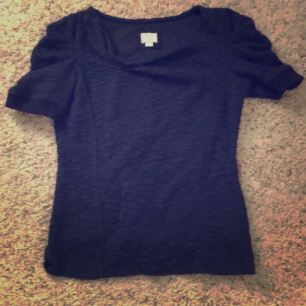 Short sleeve navy sweater
