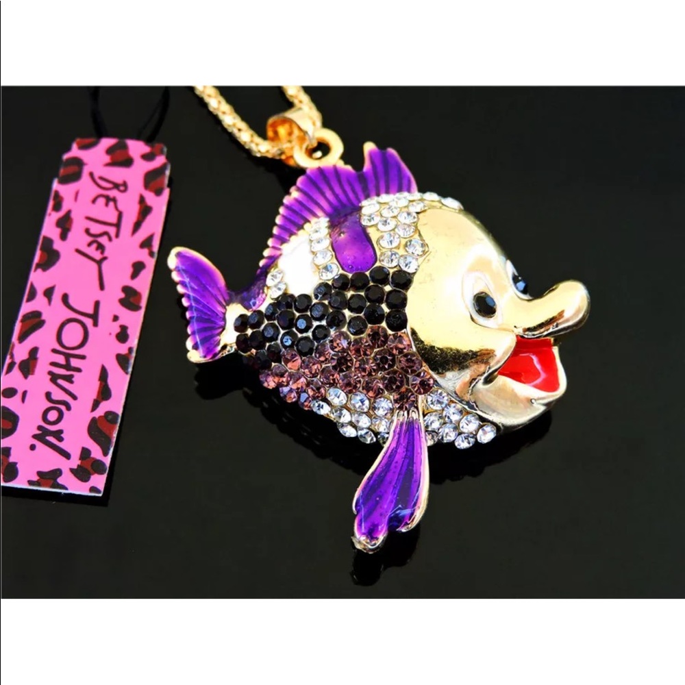 Purple fish Betsey Johnson Bling Glitz glamour 🆕