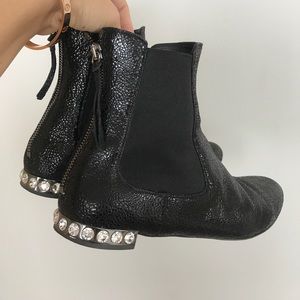 Miu miu prada studded leather ankle boots